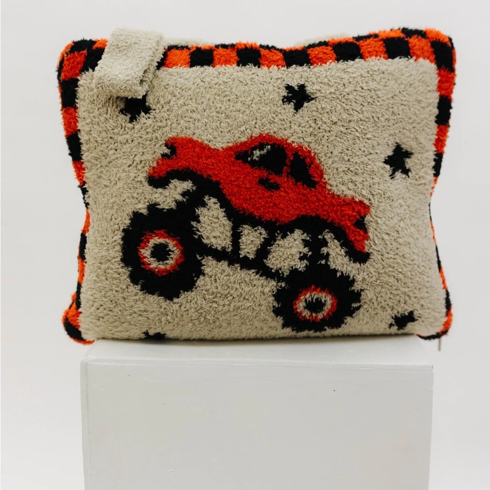 Kids Monster Truck Pillow - Red and Black